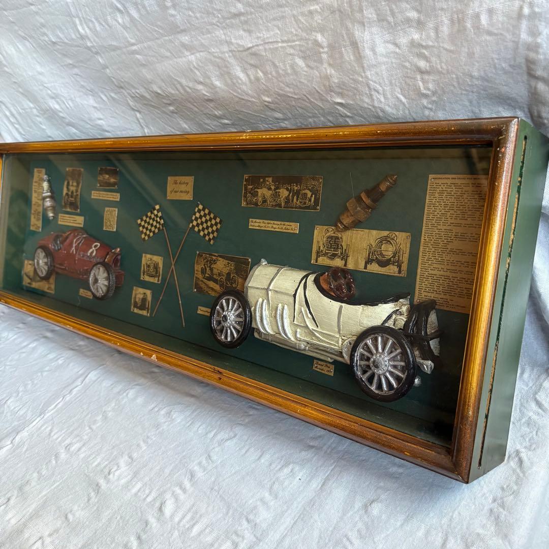 クラシックカー 模型 ヴィンテージ 額装 オブジェ インテリア