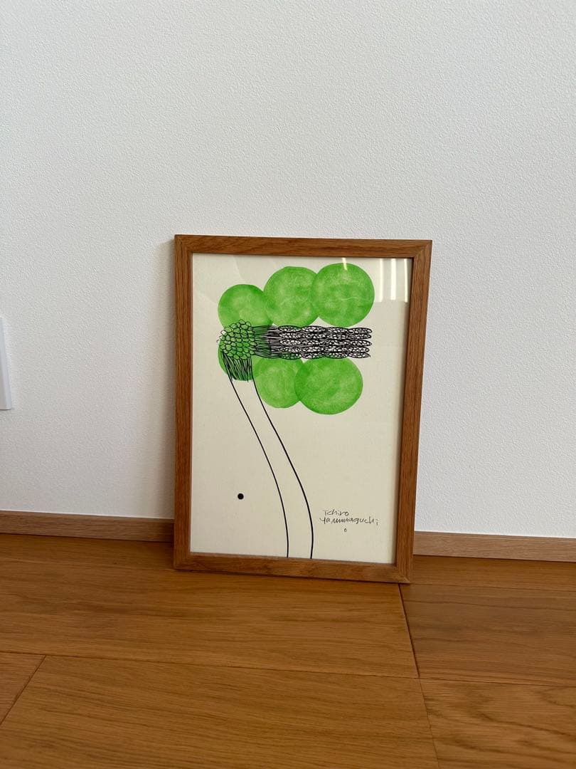 山口一郎　原画　Sサイズ　花HANA 黄緑色