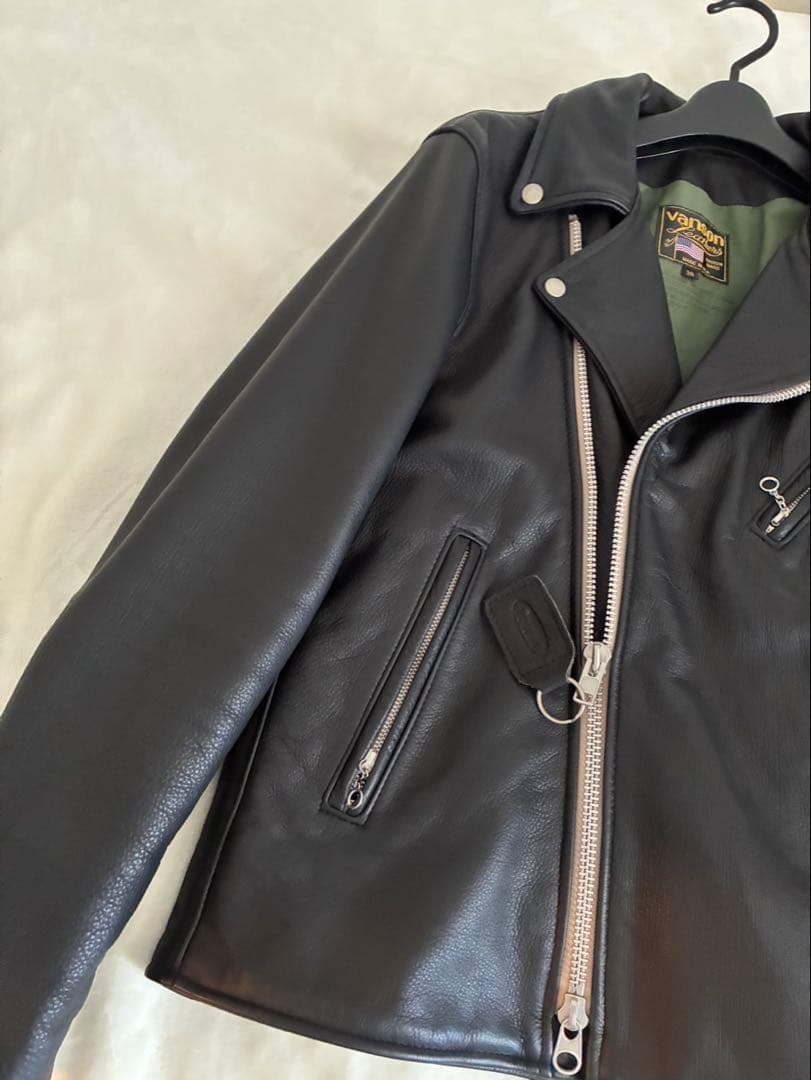 VANSON×ナノユニバース ダブル ライダースジャケット　38サイズ　ブラック