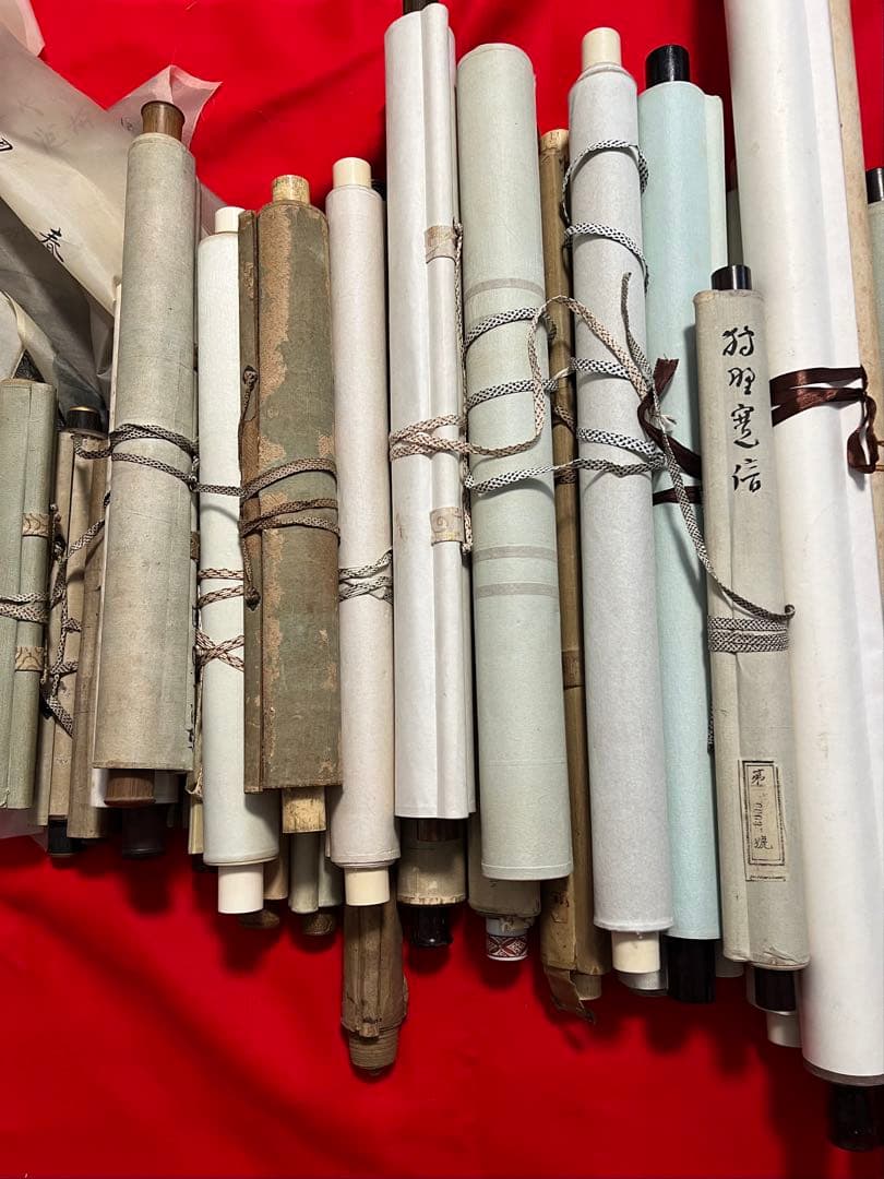 まとめて45本 佛画 中国複製画　山水 花鳥　人物など　（捲り付）送料込み！