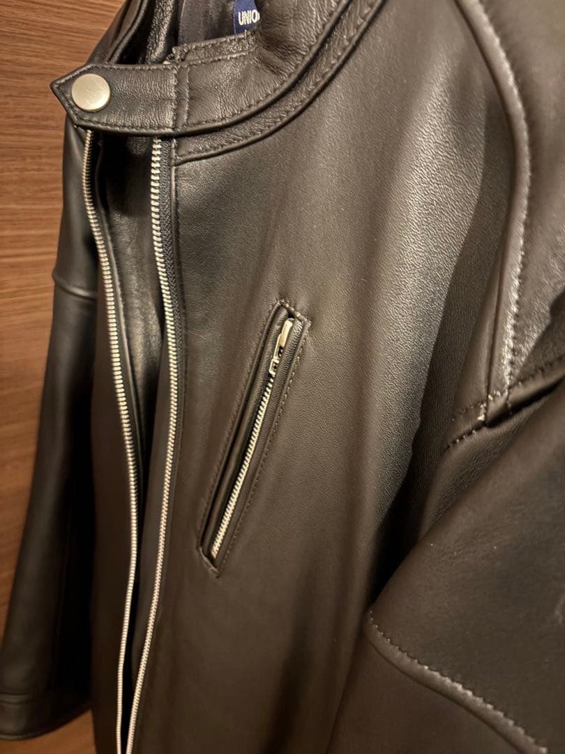 UNION STATION ブラック シングルライダースジャケット