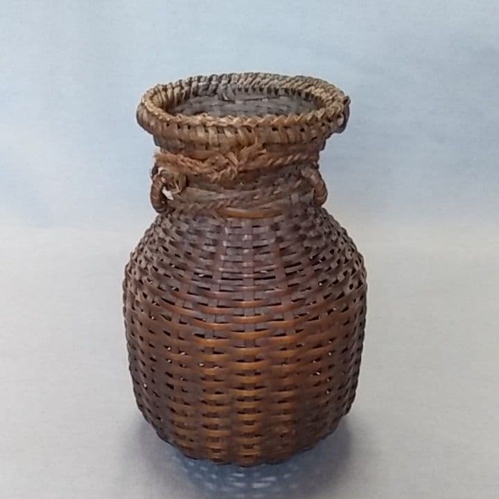 アンティーク竹籠　花籠　花器　花生け　竹籠　茶道具　竹細工　籠　花瓶