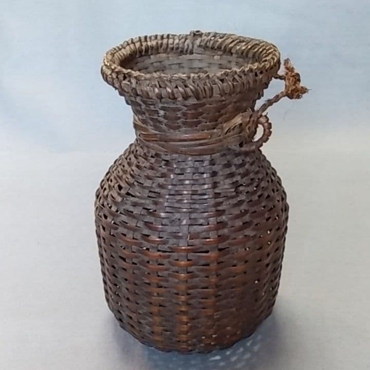 アンティーク竹籠　花籠　花器　花生け　竹籠　茶道具　竹細工　籠　花瓶