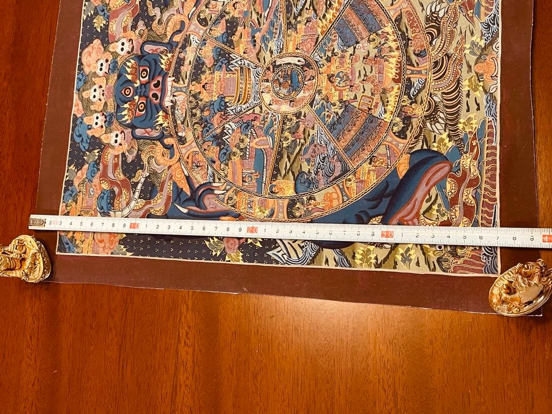 チベット密教 手描き曼荼羅（マンダラ）タンカ【新品・一点物】肉筆画 D2