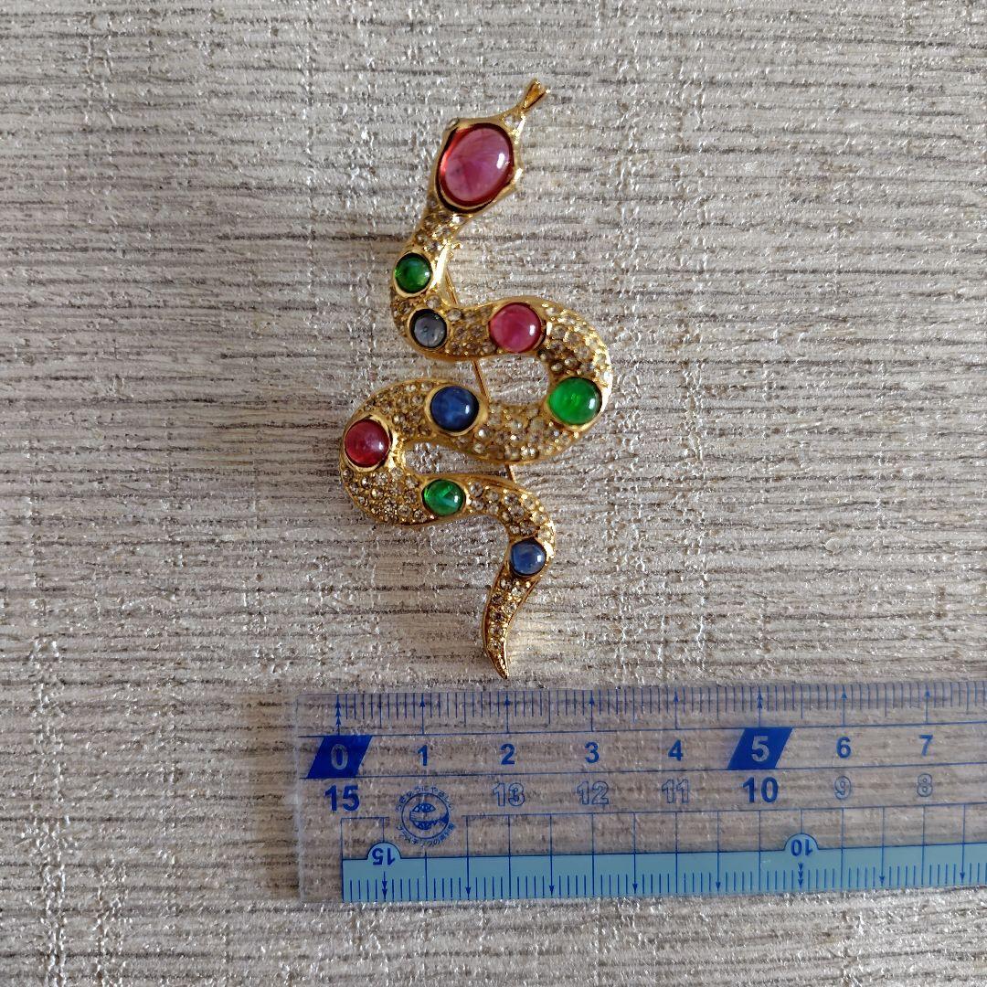 クリスチャン・ディオール　Christian Dior ブローチ　スネーク　蛇
