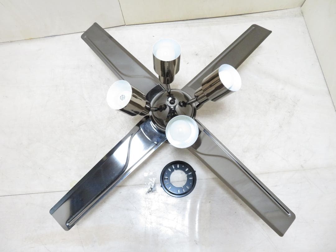 ロウヤ ヒロトス 4灯 シーリングファンライト LED対応 メタリック