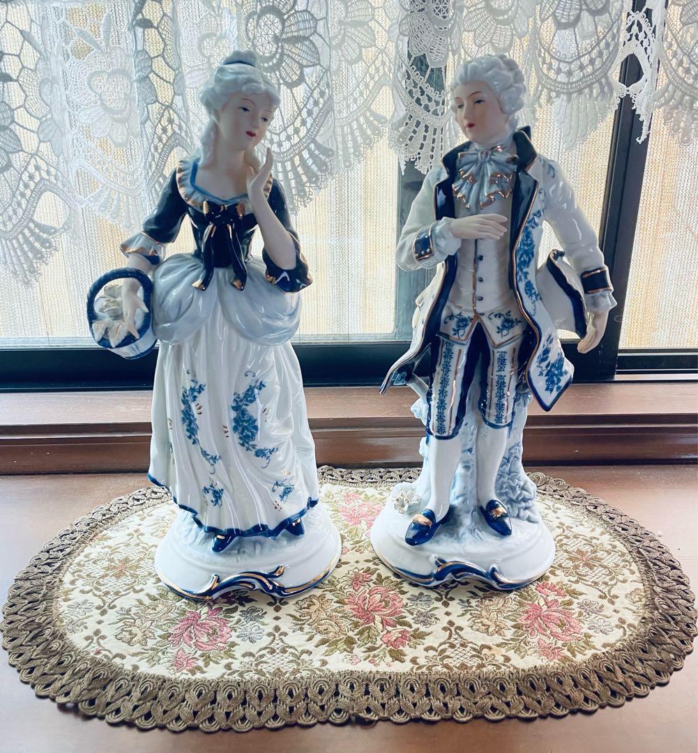 ⭐️レア　レトロ　Demain (ドマン) 陶器人形　ヨーロピアン貴族　高級感満載