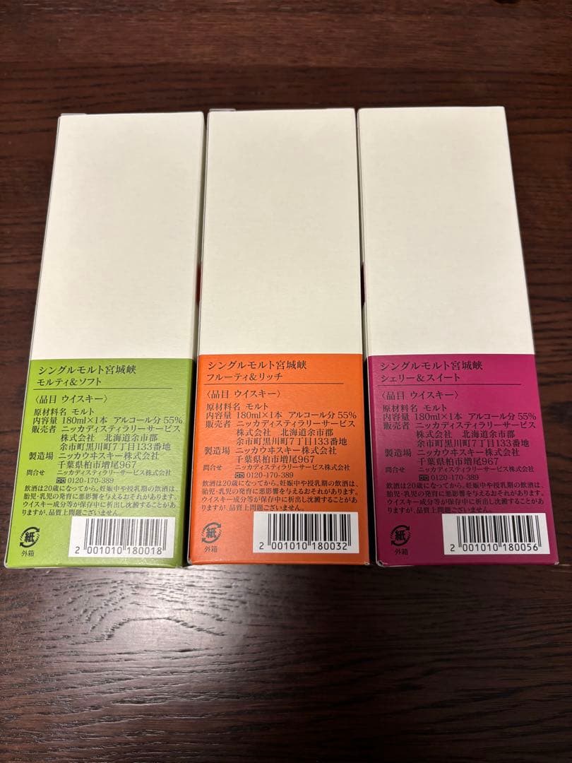 ニッカ ウイスキー 宮城峡 ミニボトル 180ml 3本セット シングルモルト