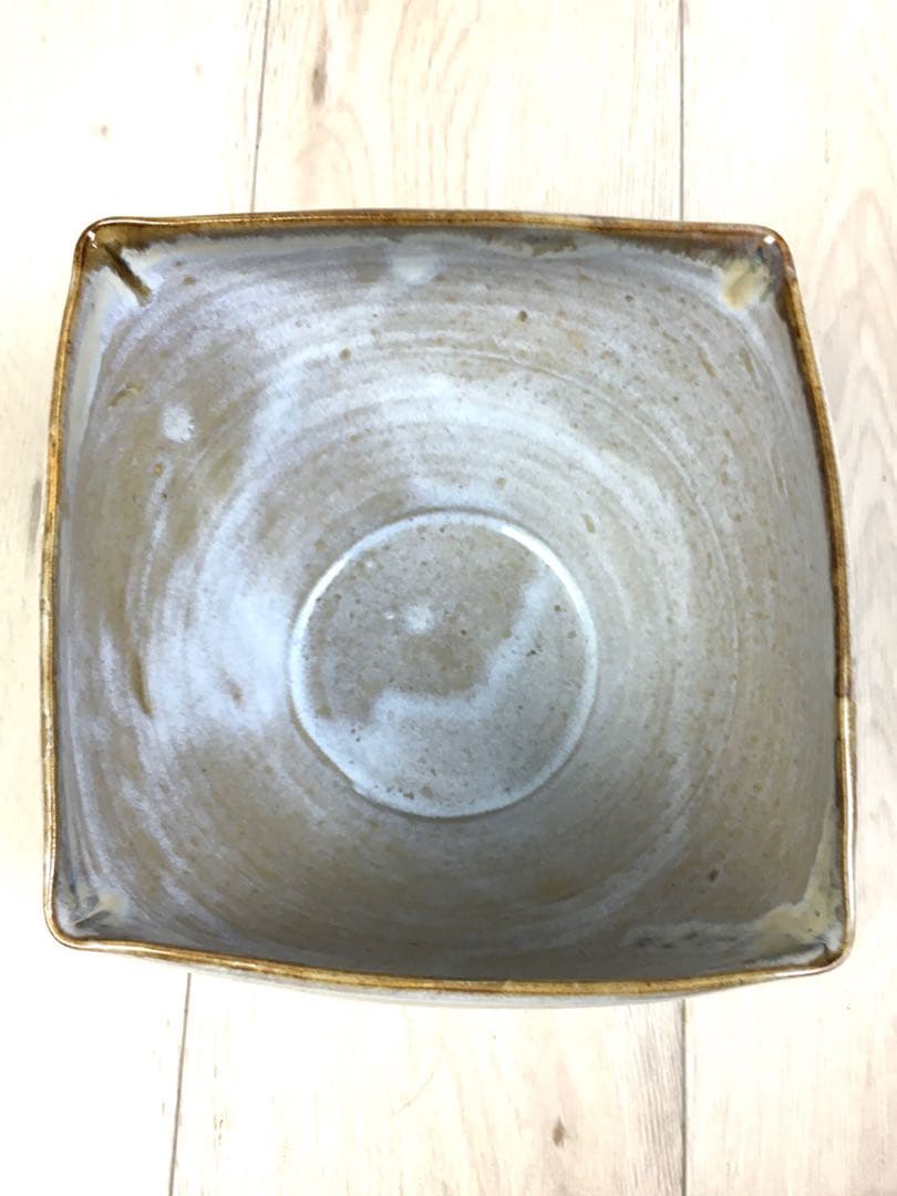 S302松古窯 佐久間勝山作 高取秞水指 共箱 茶道具