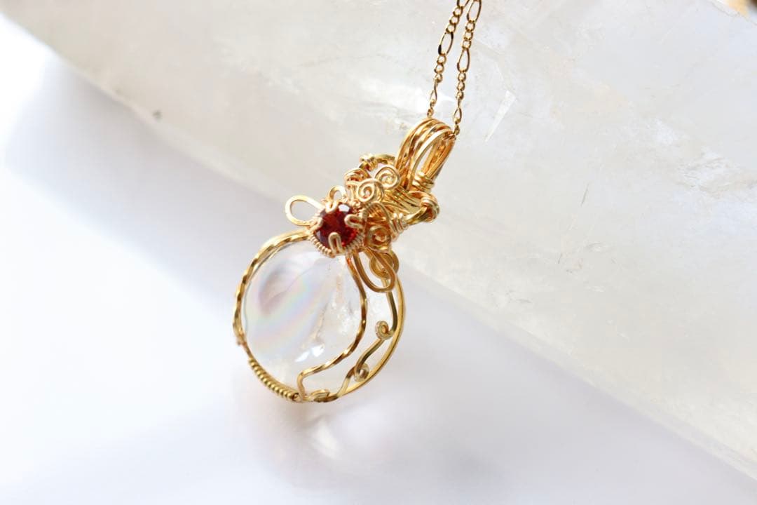 まこページ︎︎⟡アイリスクォーツ/ワイヤージュエリーネックレス︎︎⟡オーダー￼