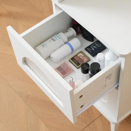 ドレッサー 化粧台 3色調節 鏡台 LEDミラー コンパクト 女優 引き出し付き