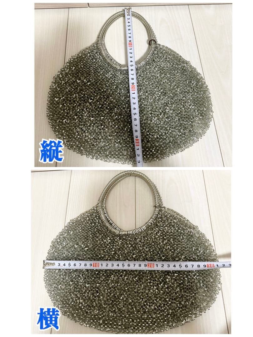 【美品】アンテプリマ ワイヤーバッグ シルバー ラウンド 横型