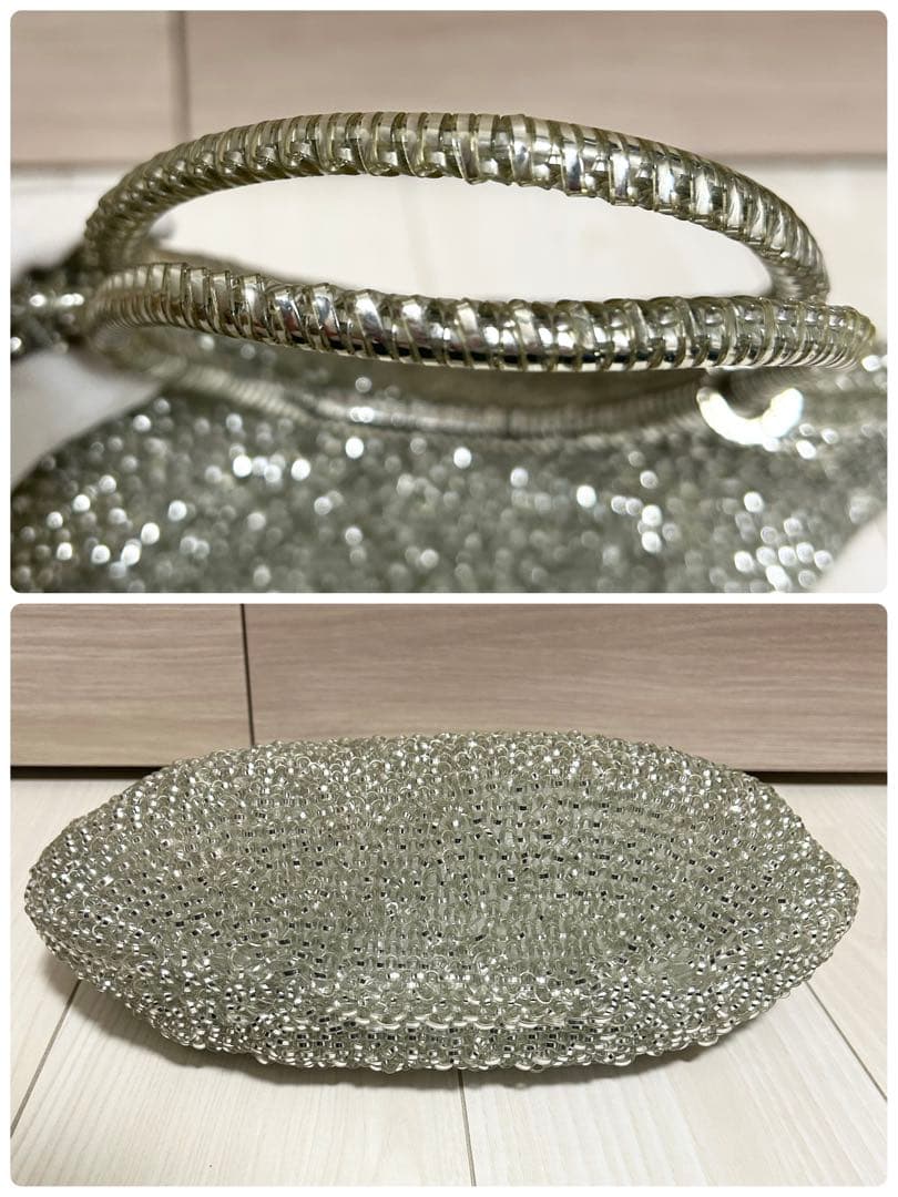 【美品】アンテプリマ ワイヤーバッグ シルバー ラウンド 横型