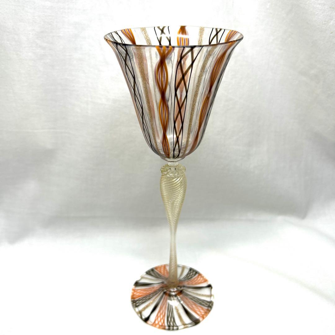 ベネチアングラスSegusoアートグラス フラワーベース　ヴィンテージ未使用品