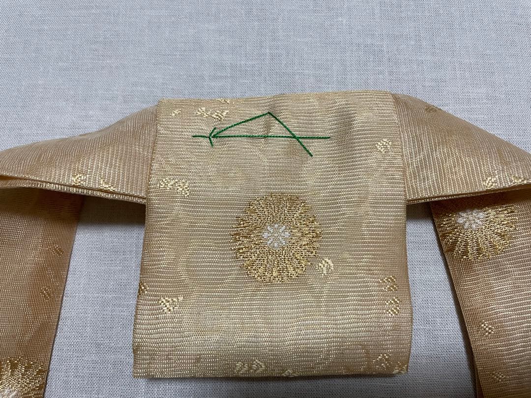 正絹　金紗　薄橙　曹洞宗　9寸絡子