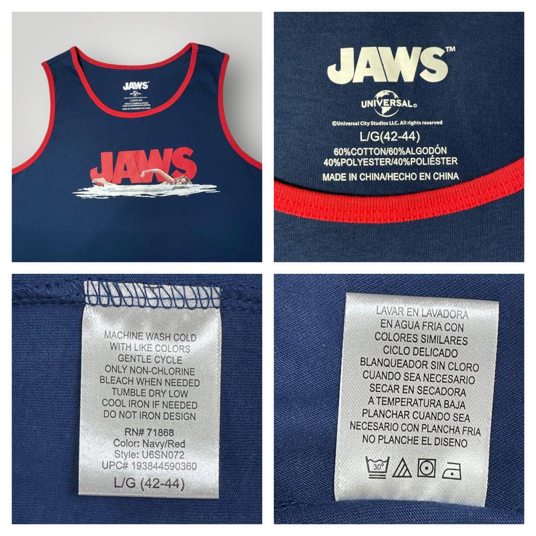 【希少】公式ライセンス JAWS ジョーズ タンクトップ 両面プリント 美品 Ｌ