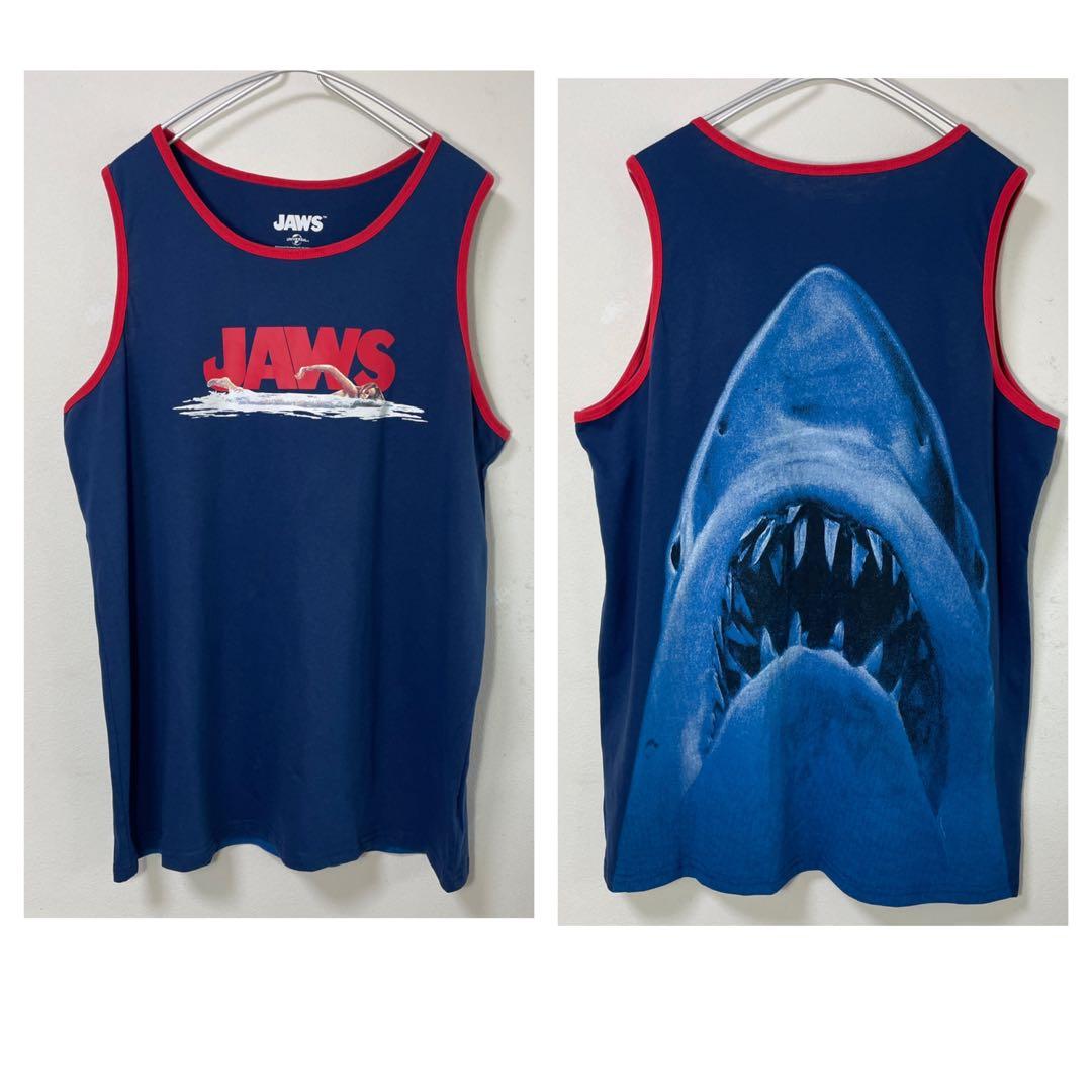 【希少】公式ライセンス JAWS ジョーズ タンクトップ 両面プリント 美品 Ｌ