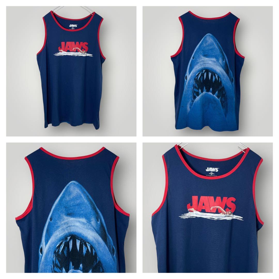 【希少】公式ライセンス JAWS ジョーズ タンクトップ 両面プリント 美品 Ｌ