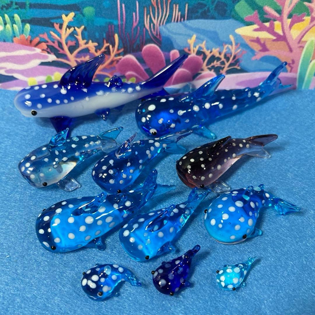 全部ジンベイザメ　ガラス細工　ミニチュア