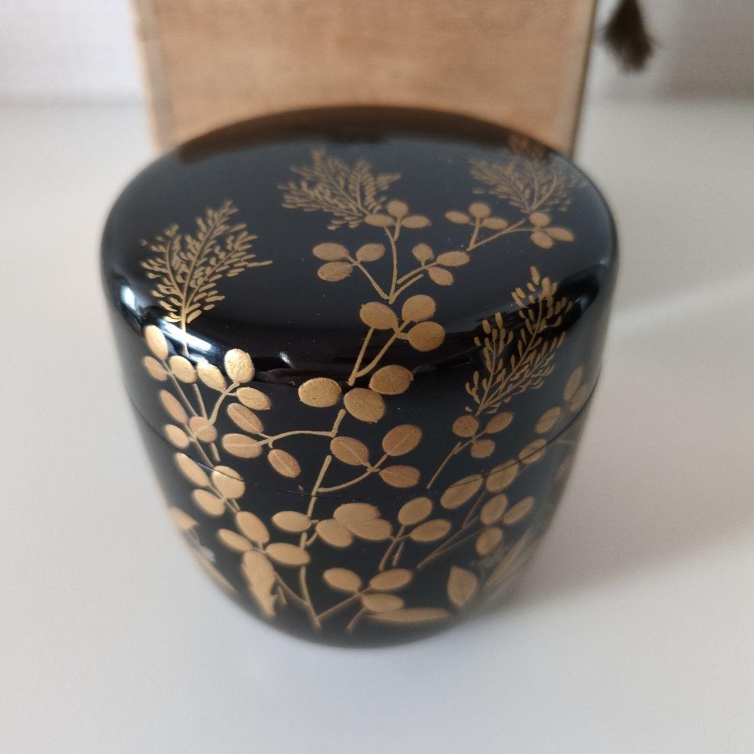 【美品】山中塗 棗 蒔絵 共箱付き 茶道具