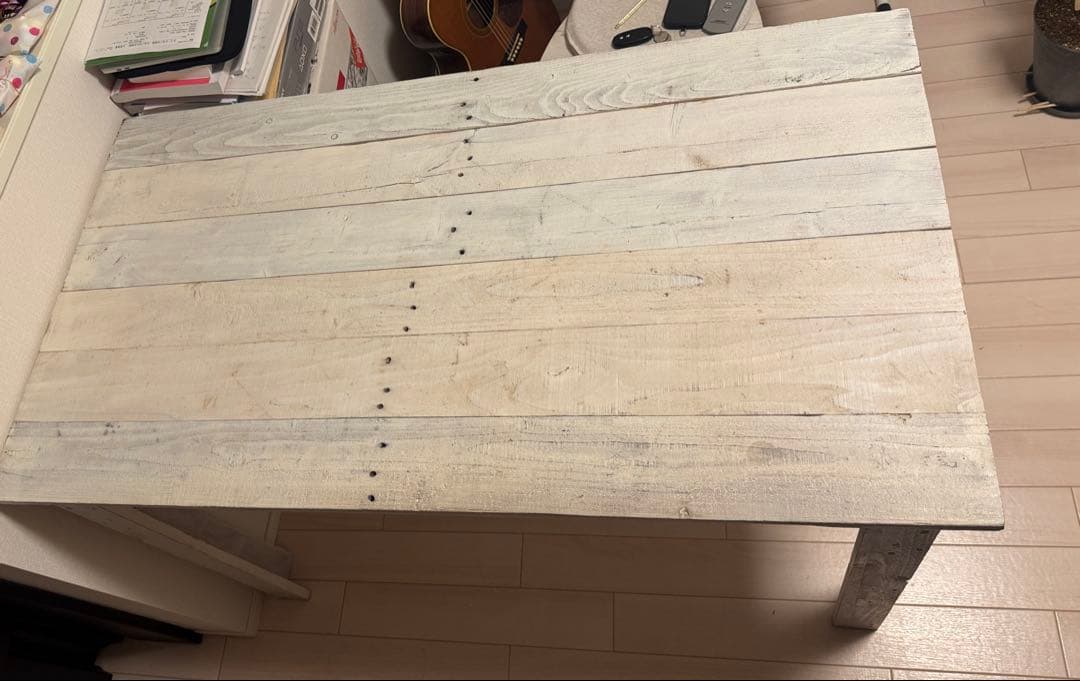 ホワイトペイントアンティーク風　ダイニングテーブル