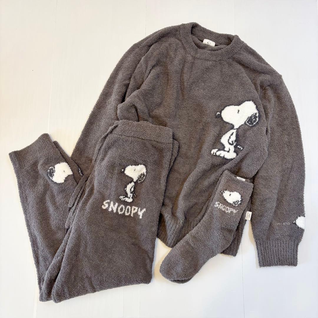 ジェラートピケ スヌーピー ルームウェア グレー L