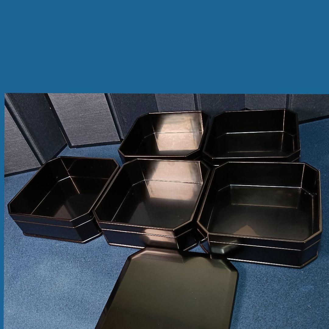 AM84 輪島塗 春光斎作 縁高重 未使用 共箱 菓子器 茶道具 懐石 五段重