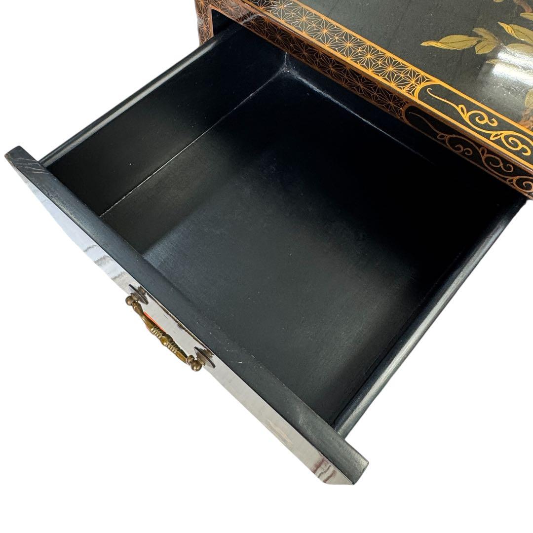 蒔絵花鳥図 漆塗箪笥 韓国 中国 唐木 螺鈿 象嵌 漆 キャビネット タンス