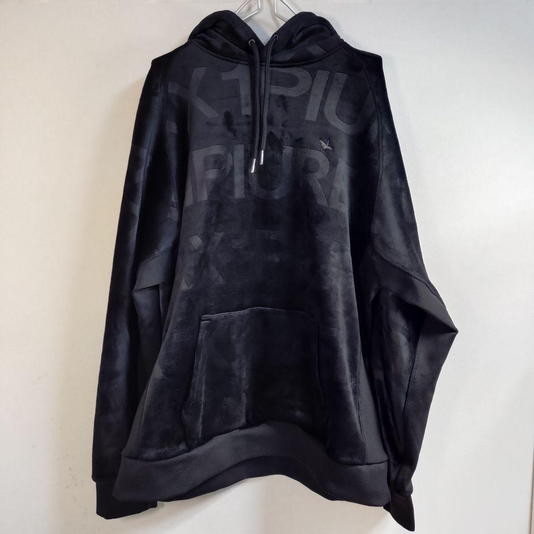 ウノピゥウノウグァーレトレ リラックス エンボスロゴ ベロア パーカー XXL