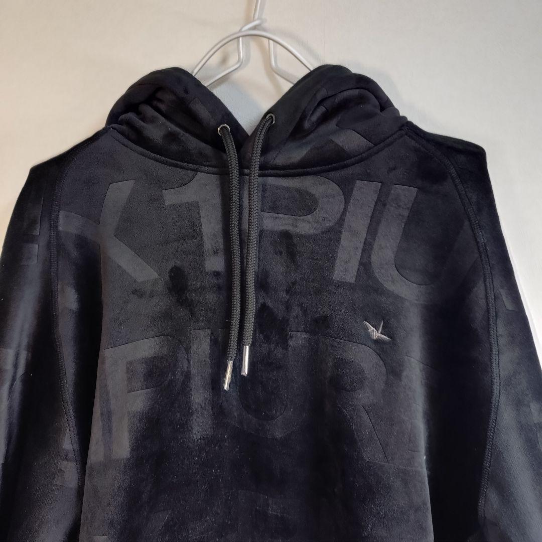 ウノピゥウノウグァーレトレ リラックス エンボスロゴ ベロア パーカー XXL