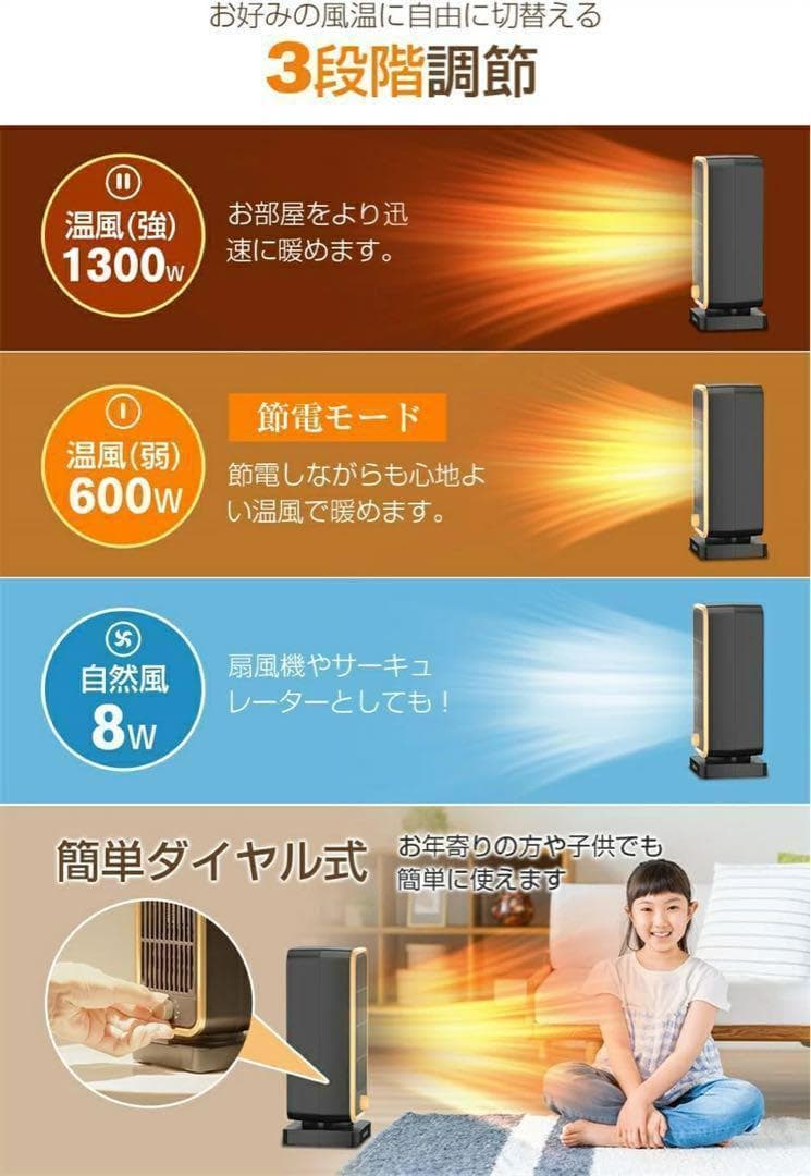 速暖 小型 セラミックヒーター 足元ヒーター 電気ファンヒーター 省エネ