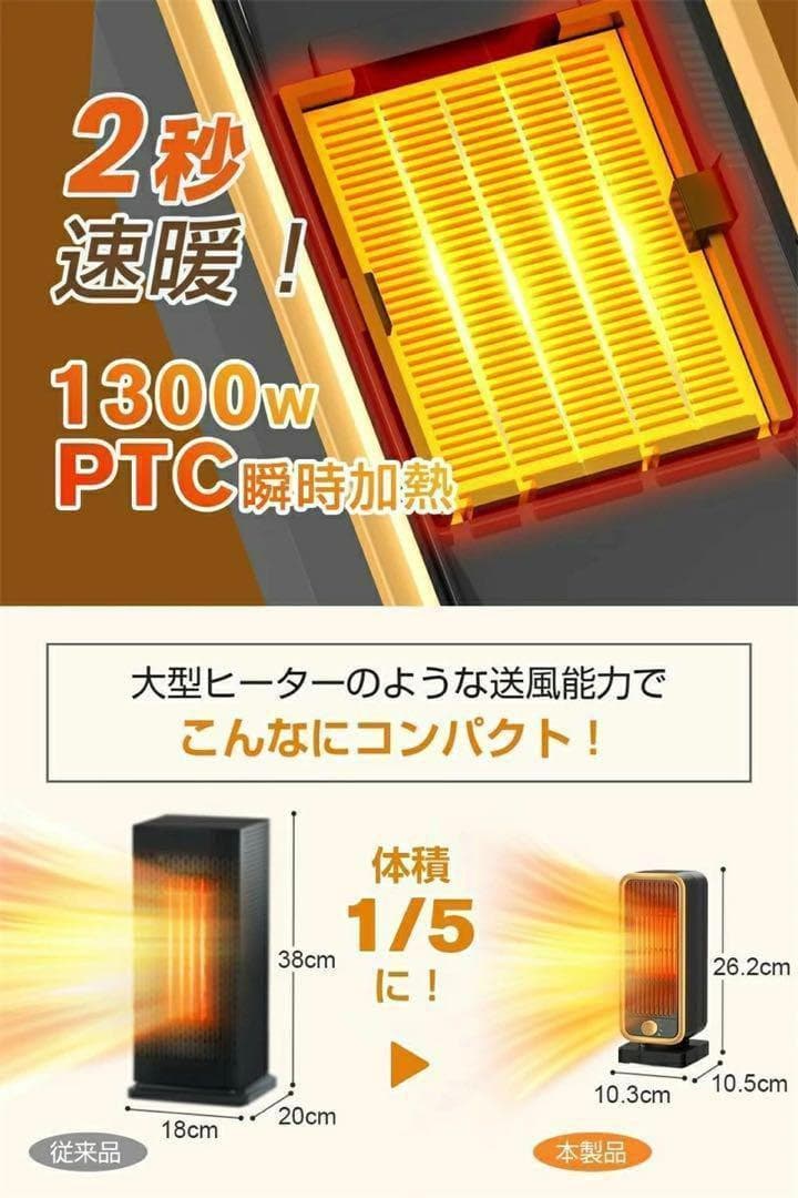 速暖 小型 セラミックヒーター 足元ヒーター 電気ファンヒーター 省エネ