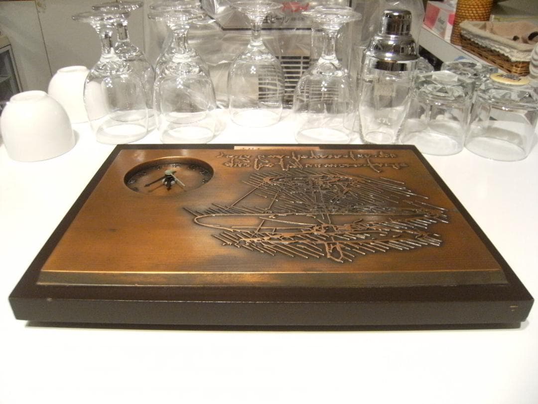 非売品 昭和57年 ANA 全日空 永年20年 勤務記念 時計付き 額 記念品