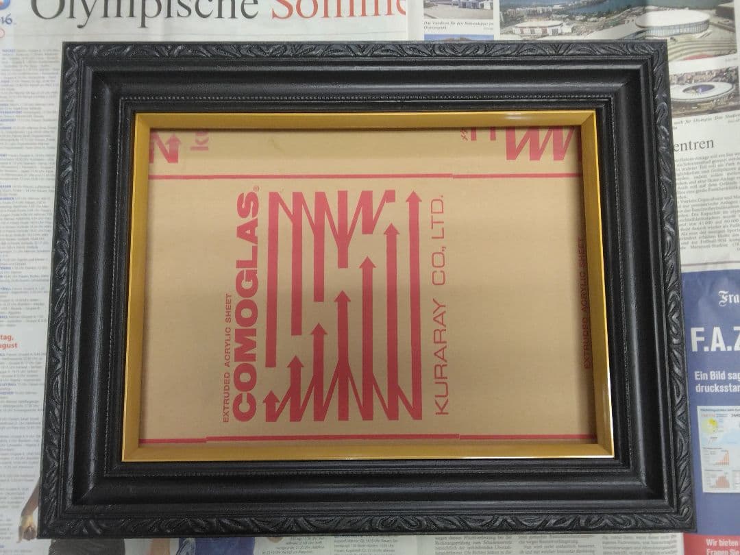 黒い木製油彩額縁F4