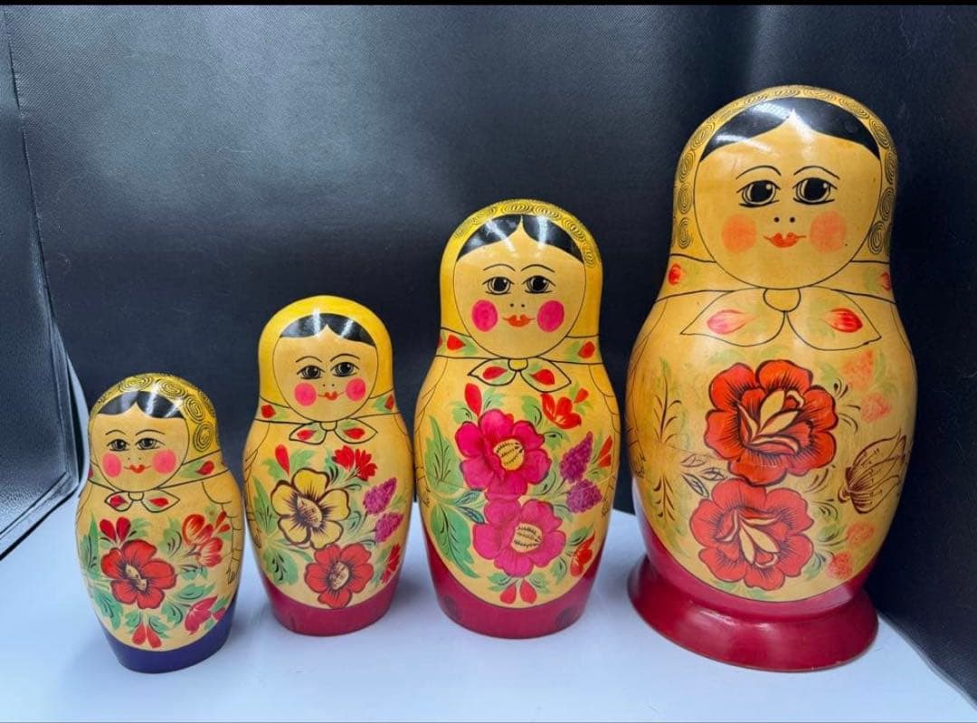 ソビエト　アンティーク　セミョーノフ社、巨大なマトリョーシカ　14組