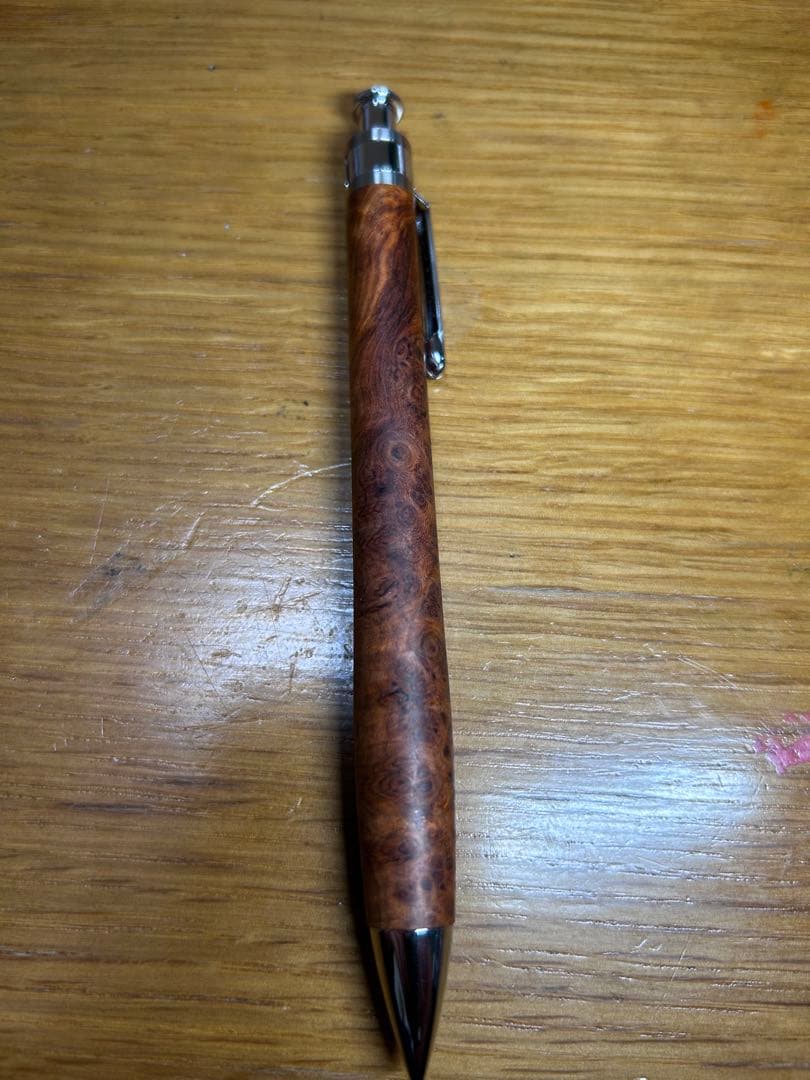 新品未使用　工房楔　花梨　（こぶ杢）　シャープペンシル 固定式口金付き