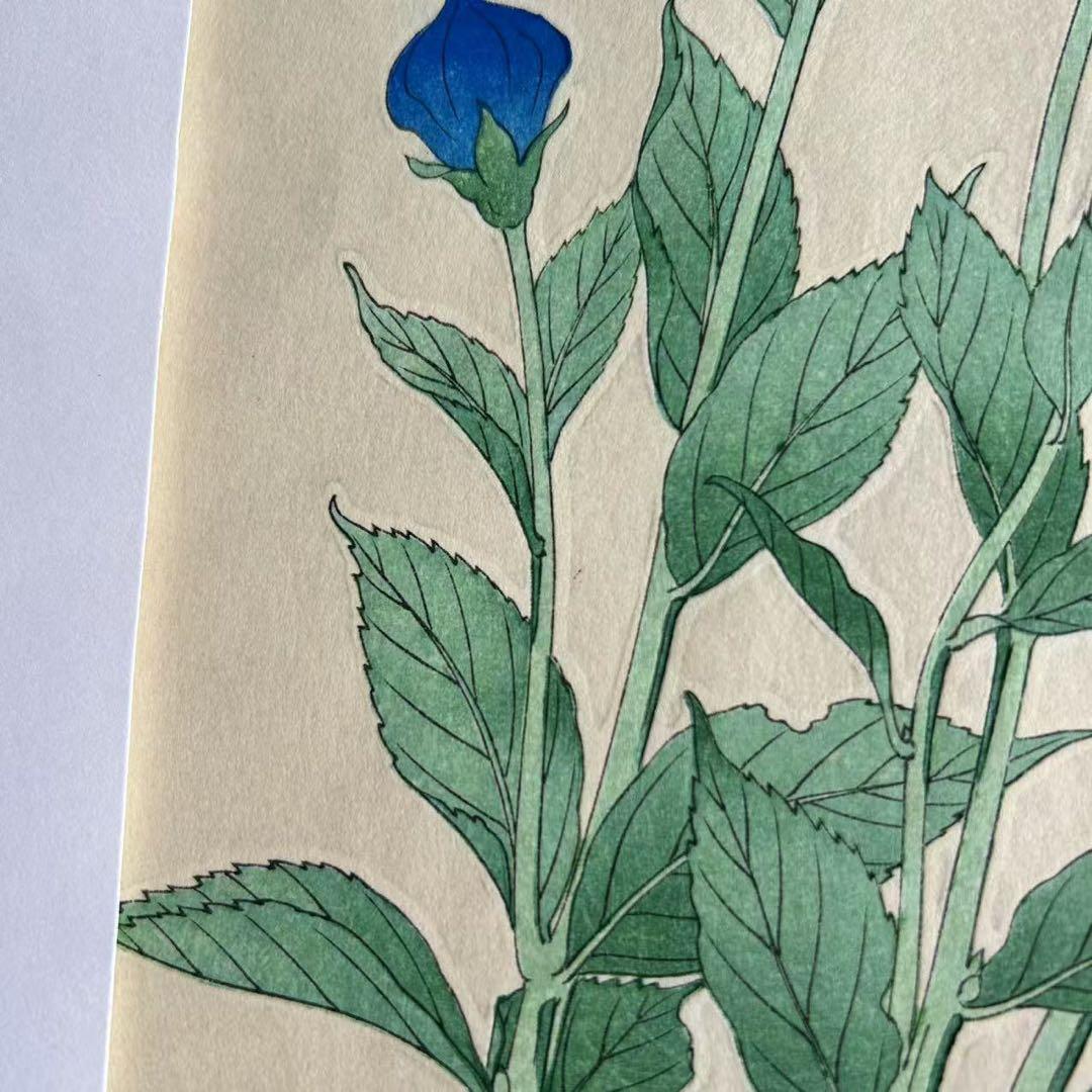 河原崎奨堂 芸艸堂 花の木版画 桔梗