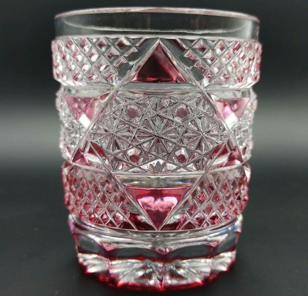 美品★薩摩切子 ロックグラス 酒器（切子、江戸切子、薩摩切子）