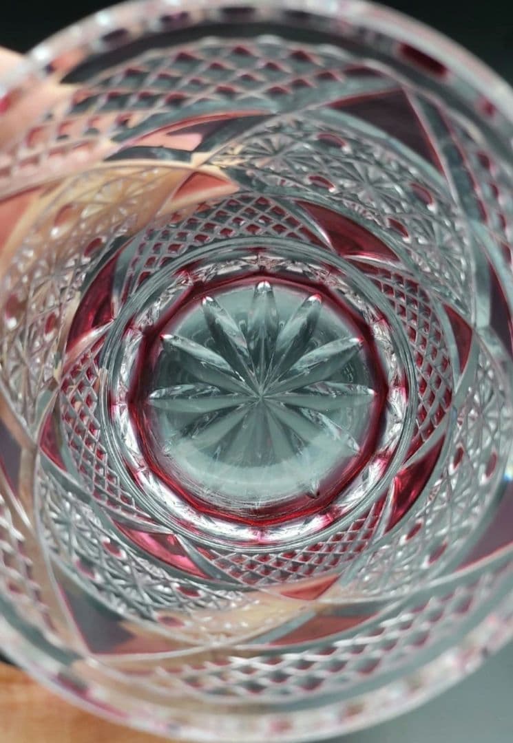 美品★薩摩切子 ロックグラス 酒器（切子、江戸切子、薩摩切子）