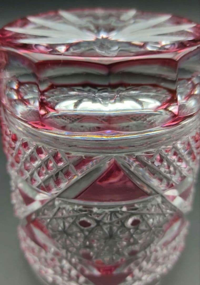 美品★薩摩切子 ロックグラス 酒器（切子、江戸切子、薩摩切子）