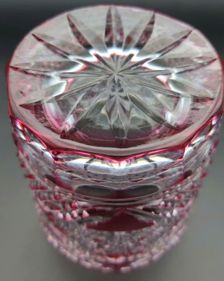 美品★薩摩切子 ロックグラス 酒器（切子、江戸切子、薩摩切子）