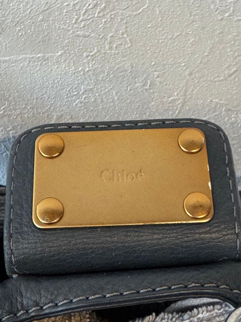 クロエ パディントン ハンドバッグ レザー　ダークグレー