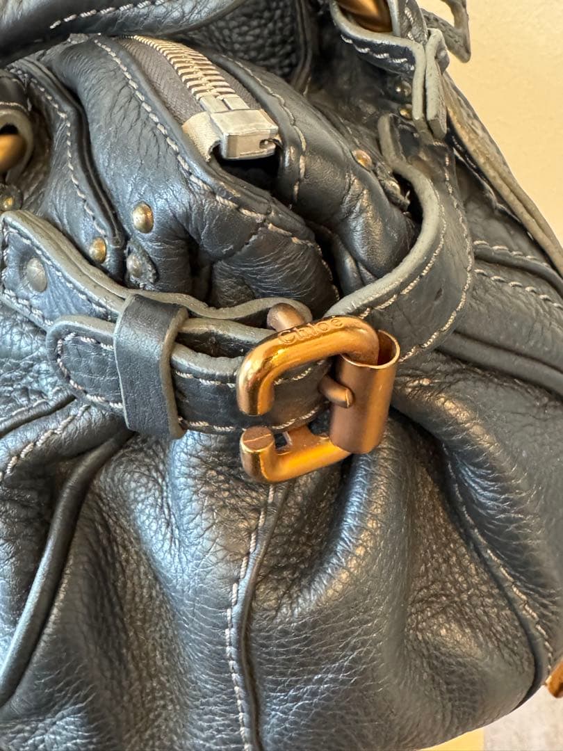 クロエ パディントン ハンドバッグ レザー　ダークグレー