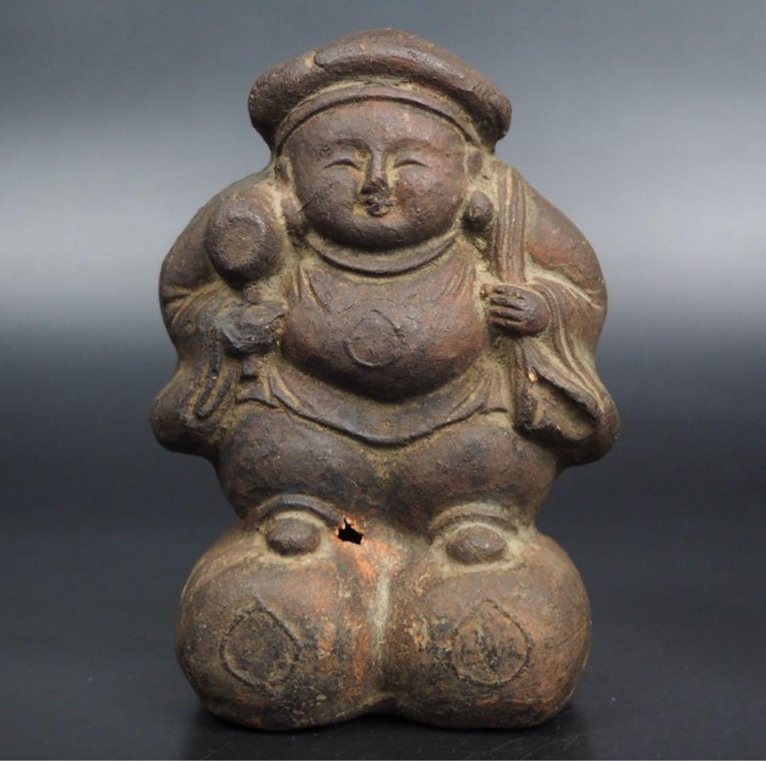 送料無料　江戸時代　焼き物 大黒様恵比寿様　高12ｃｍ