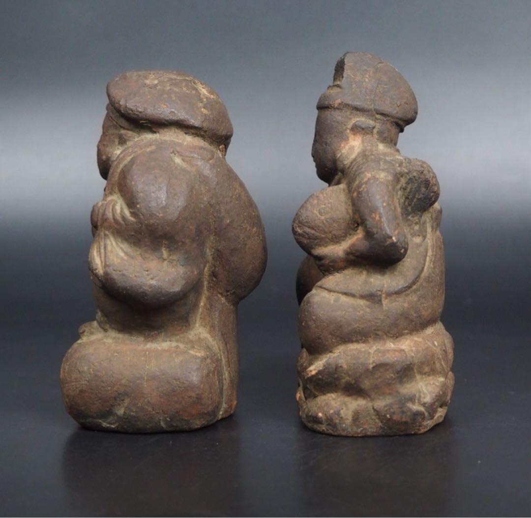 送料無料　江戸時代　焼き物 大黒様恵比寿様　高12ｃｍ