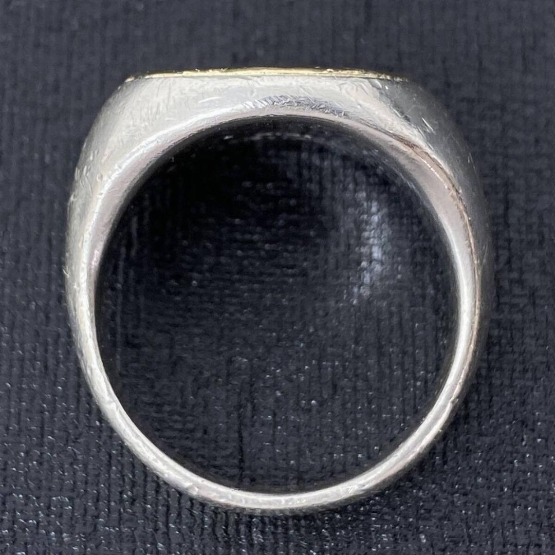 GIGI K18 アンティーク ローマン シルバーシグネットリング 17号