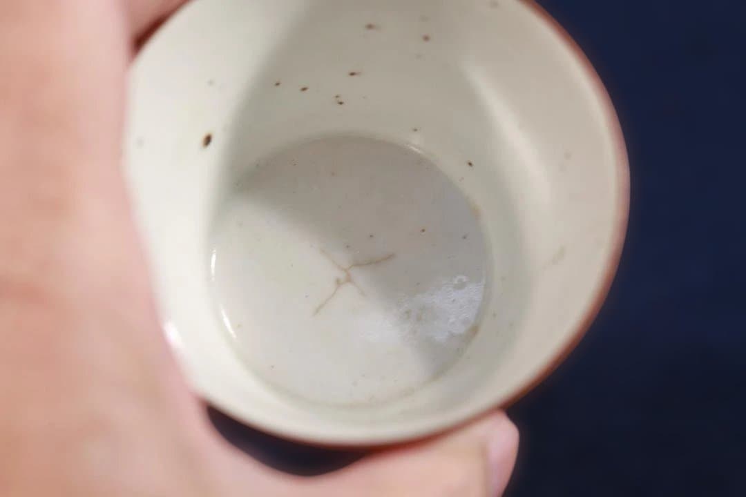 575 藍柿右衛門手染付柏文様蕎麦猪口　江戸前期