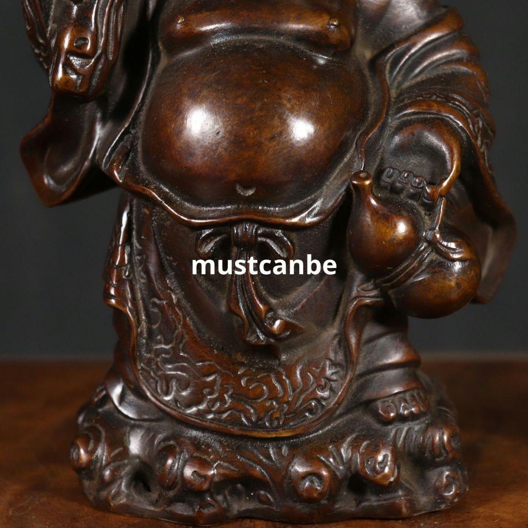 銅製 仏像黄金袋弥勒仏仏像 めでたい如意 楽観仏 工芸品 置物