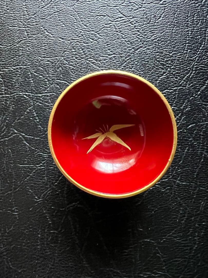 川連漆器／きのこ酒杯5点＋サイコロ