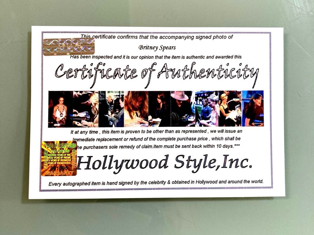 ブリトニー・スピアーズ直筆サイン入り2Lサイズ写真…